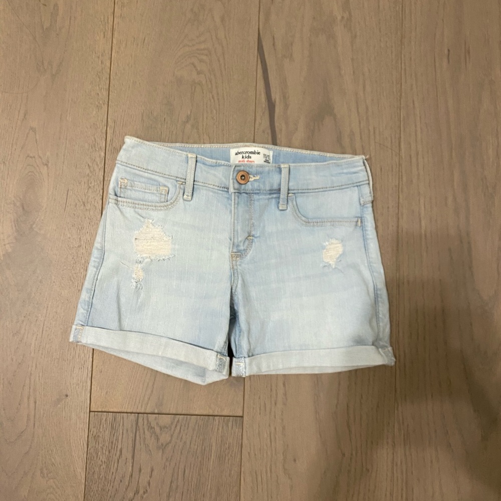 abercrombie kids girls denim mid-length shorts